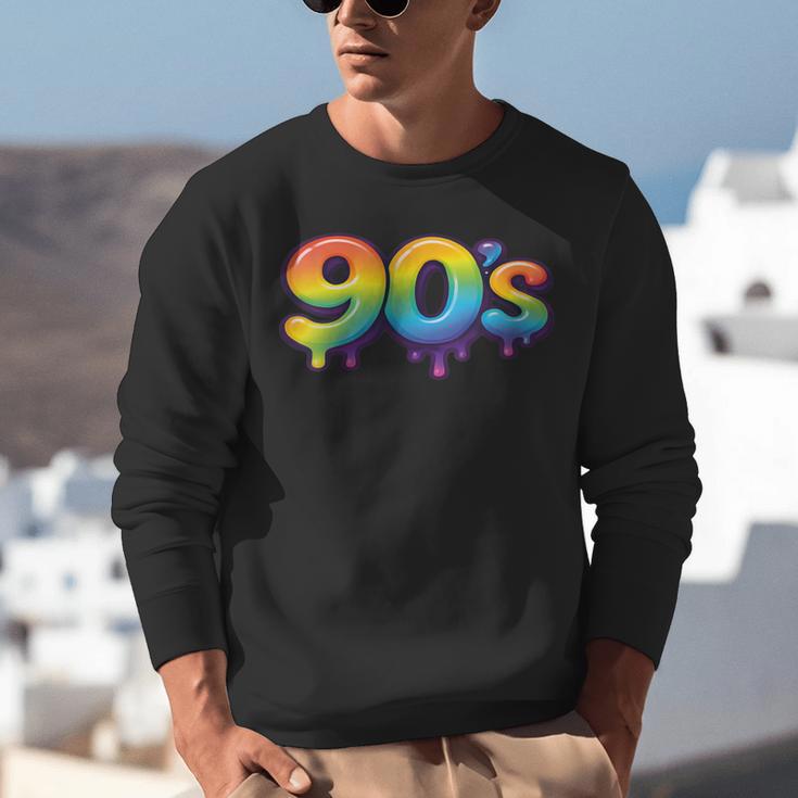 90s Retro Pop Art Rainbow Lips Nostalgia Costume 90s Unisex Sweatshirt