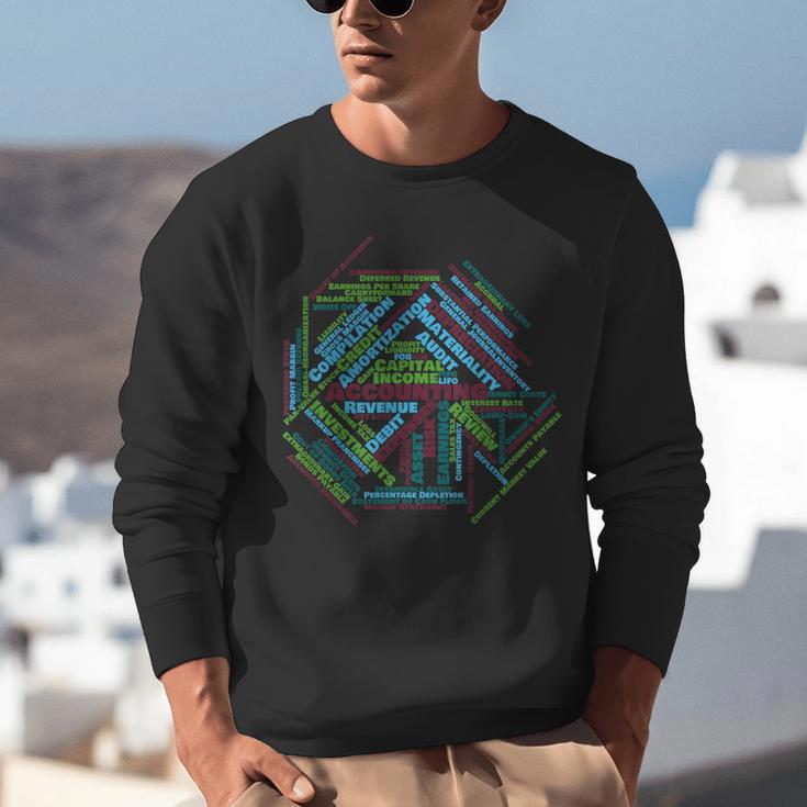 Accounting Major Shirt Graduation College CPA Word Cloud Unisex Sweatshirt