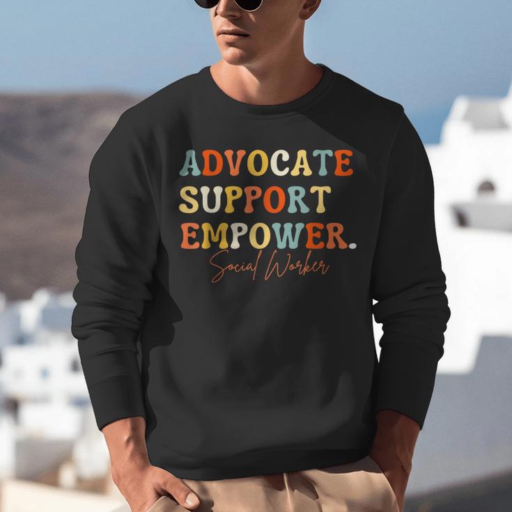 Advocate Support Empower Groovy Social Worker Graduation Unisex Sweatshirt