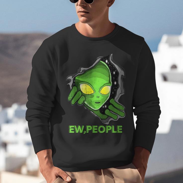 Alien Face Ew People UFO Introvert Meme Men Women Kids Unisex Sweatshirt Alien Face Ew People UFO Introvert Meme Men Women Kids Unisex Sweatshirt