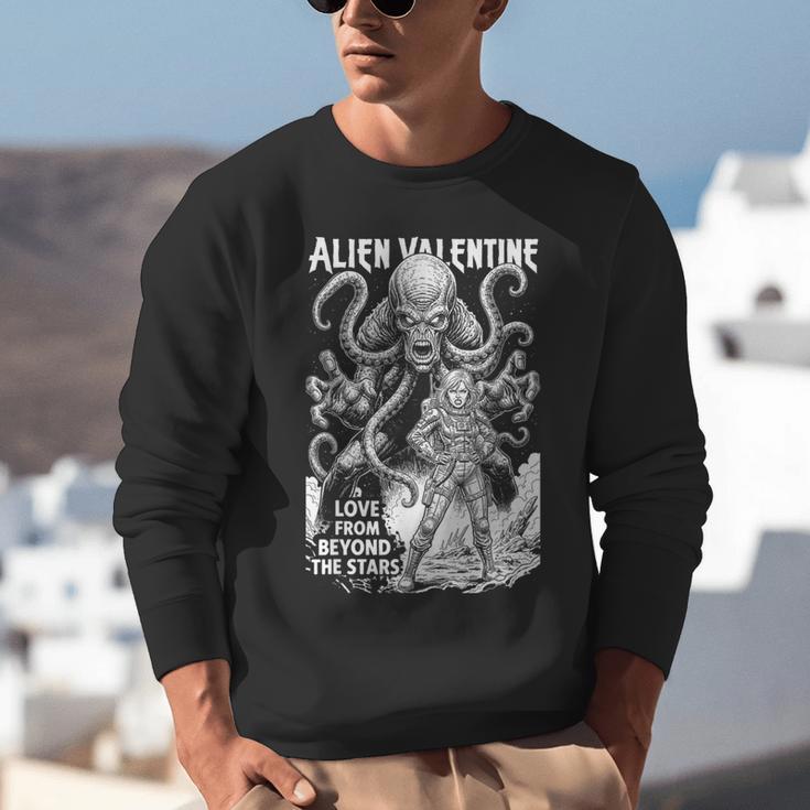 Alien Valentine Science Fiction Vintage Comic Book Unisex Sweatshirt Alien Valentine Science Fiction Vintage Comic Book Unisex Sweatshirt
