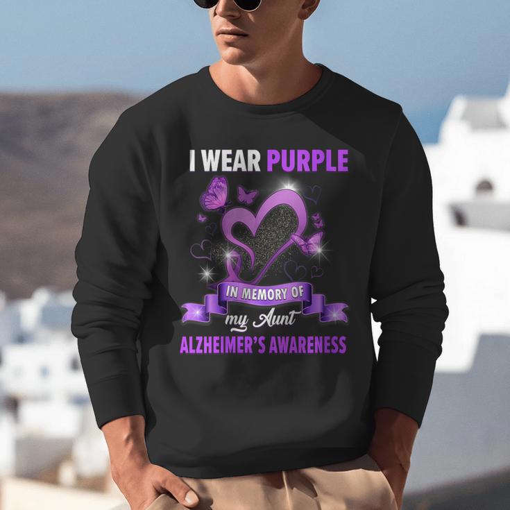Alzheimer's Awareness I Wear Purple In Memory Of My Aunt Unisex Sweatshirt Alzheimer's Awareness I Wear Purple In Memory Of My Aunt Unisex Sweatshirt
