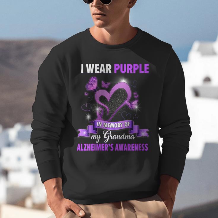 Alzheimer's Awareness I Wear Purple In Memory Of My Grandma Unisex Sweatshirt