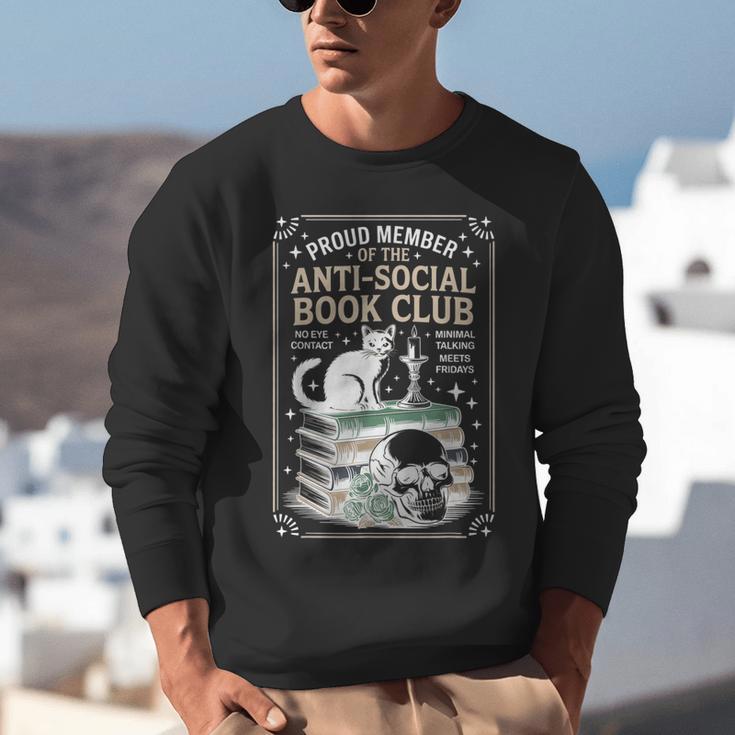 Anti-Social Book-Club Cat Graphic Unisex Sweatshirt Anti-Social Book-Club Cat Graphic Unisex Sweatshirt
