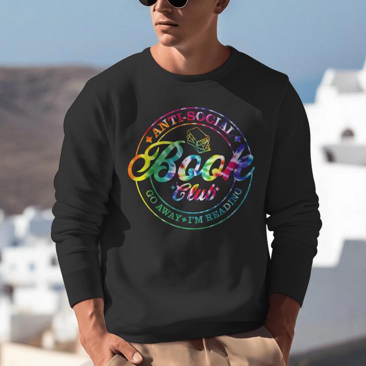 Anti Social Book Club Go Away I'm Reading Book Tie Dye Unisex Sweatshirt