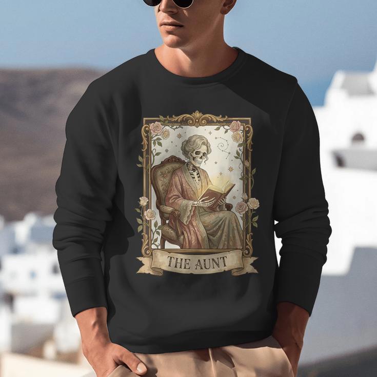 The Aunt Tarot Card Women Skeleton Aunty Book Lover Unisex Sweatshirt