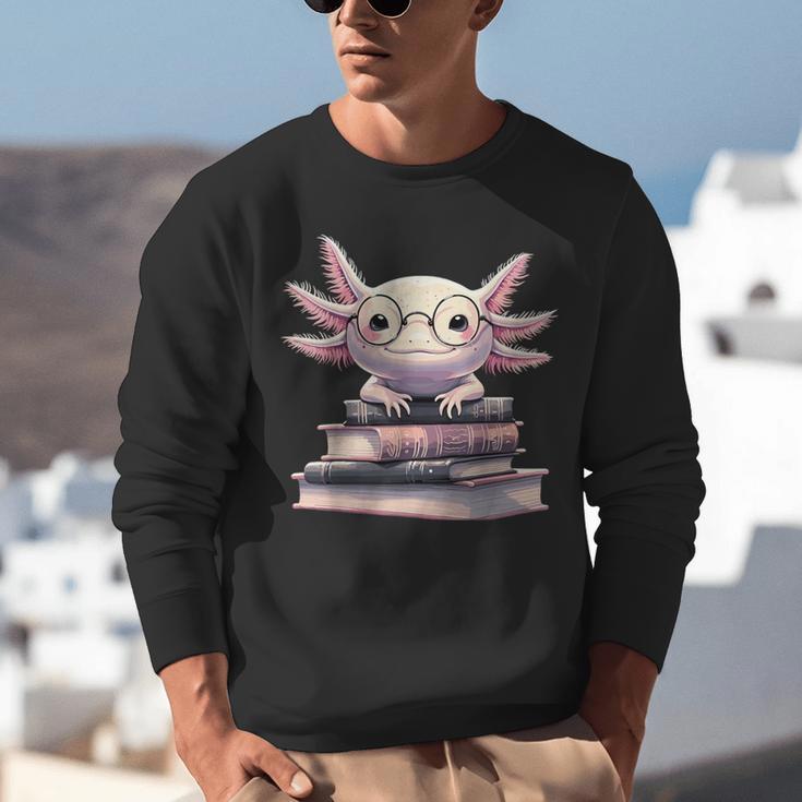 Axolotl Books Readsalotl Reading Bookworm Kawaii Axolotl Unisex Sweatshirt Axolotl Books Readsalotl Reading Bookworm Kawaii Axolotl Unisex Sweatshirt