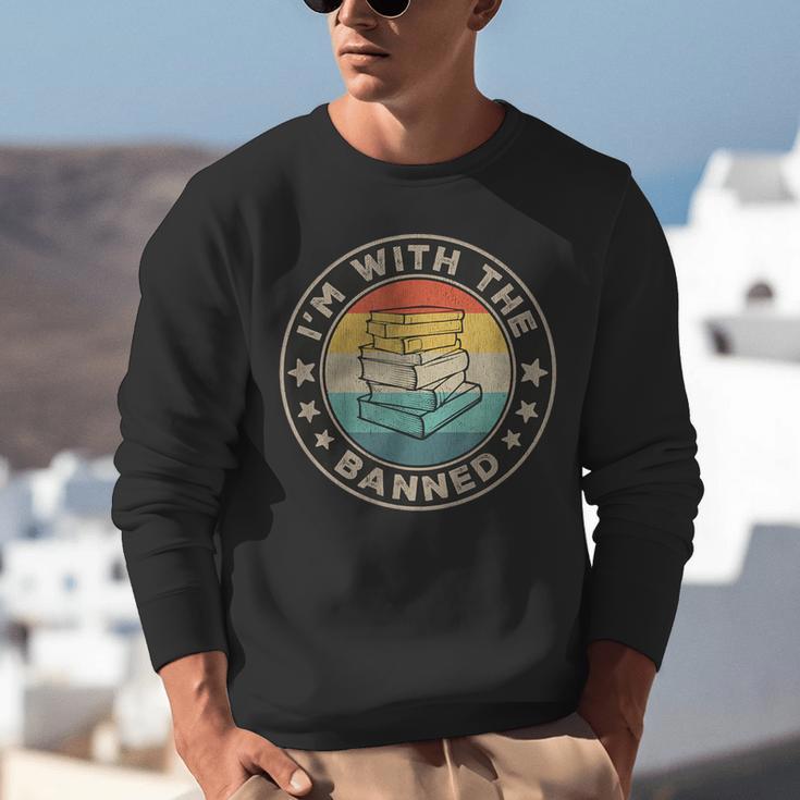 Im With The Banned Book Readers Retro Librarians Teachers Unisex Sweatshirt