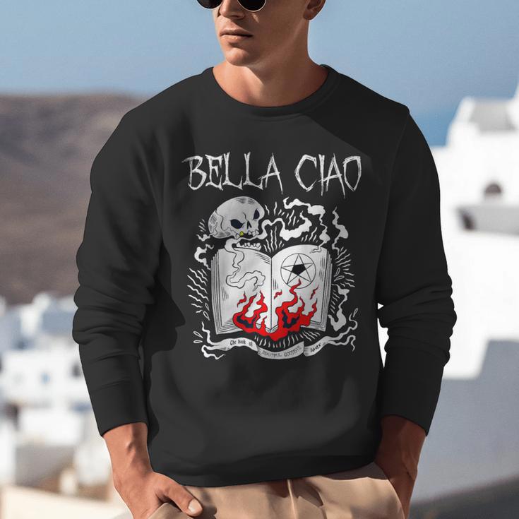 Bella Ciao Goodbye Beautiful Skull Book Of Dark Magic Occult Unisex Sweatshirt