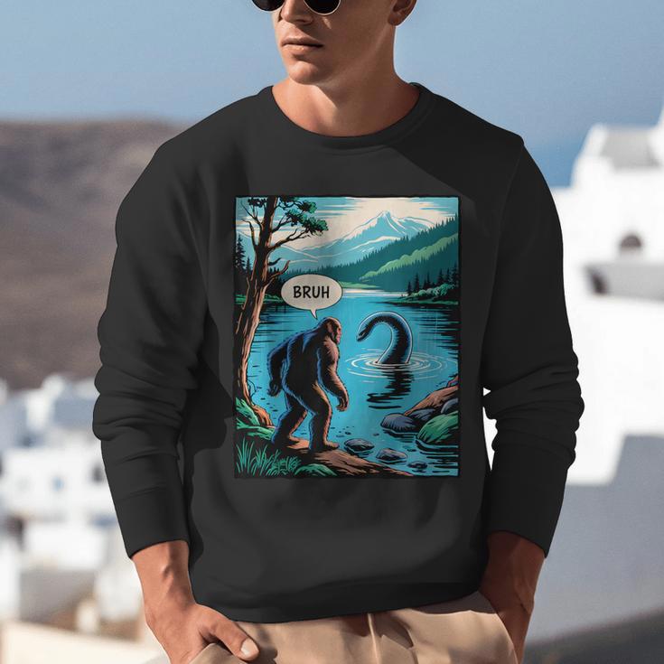 Bigfoot Sasquatch Loch Ness Monster Introvert Bruh Unisex Sweatshirt Bigfoot Sasquatch Loch Ness Monster Introvert Bruh Unisex Sweatshirt