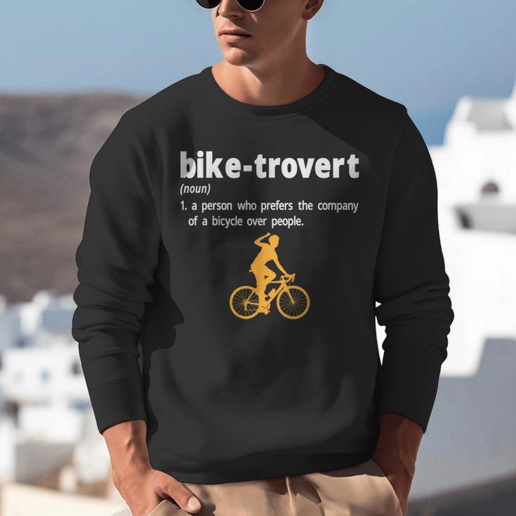 Bike-Trovert Bicycle Humor Definition Introvert Unisex Sweatshirt