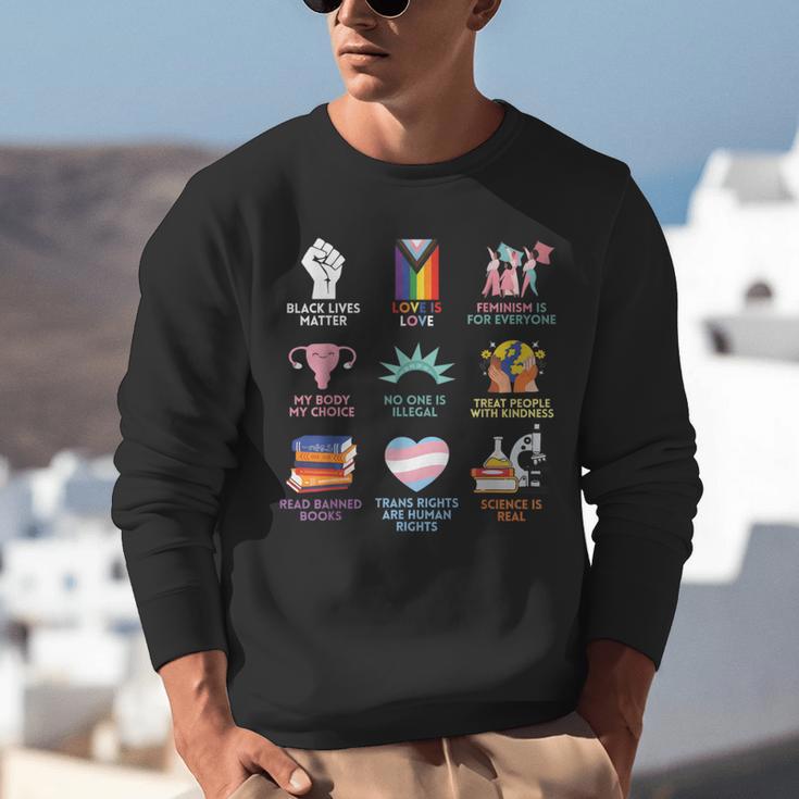 BLM Human Rights Feminism Trans Science Books LGBTQ Quote Unisex Sweatshirt