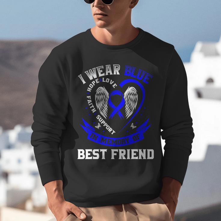 Blue In Memory Of Best Friend Colon Cancer Awareness Shirts Unisex Sweatshirt