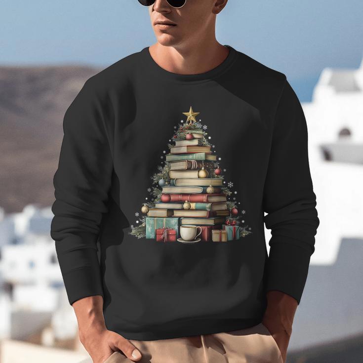 Book Christmas Tree Books Lovers Xmas Teacher Men Women Kids Unisex Sweatshirt
