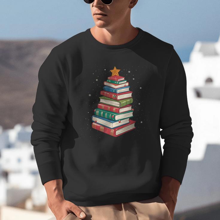 Book Christmas Tree Book Lover Teacher Librarian Men Women Unisex Sweatshirt