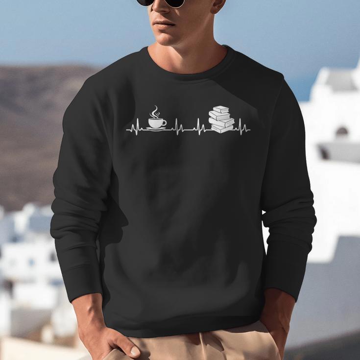 Book And Coffee Heartbeat Books Lovers Unisex Sweatshirt