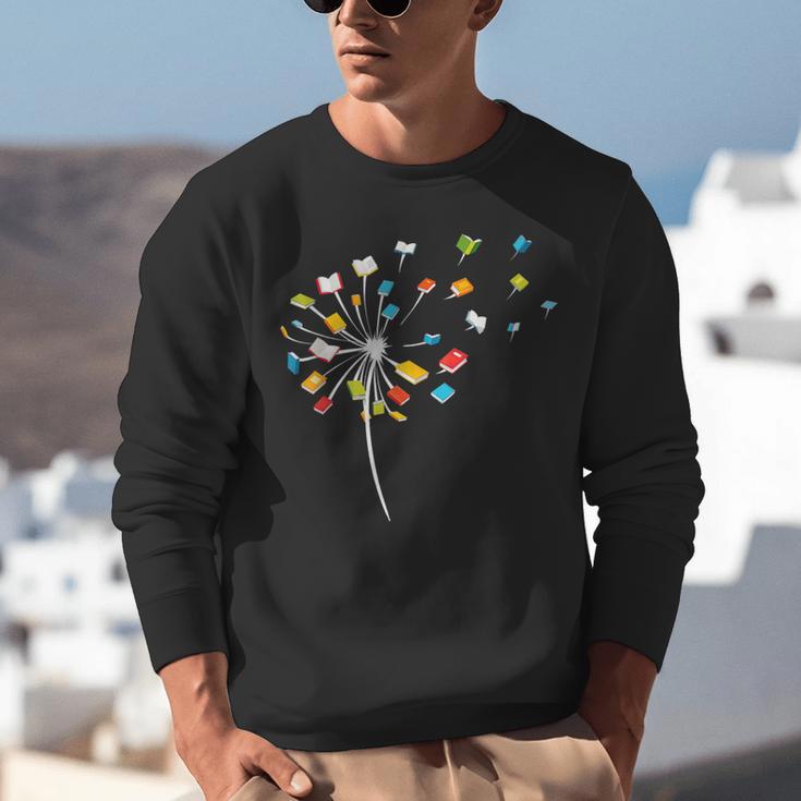 Book Dandelion Reading Lover Bookworm Bookish Librarian Read Unisex Sweatshirt
