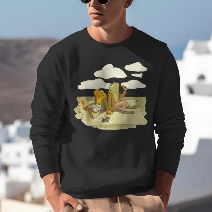 Book Frog Toad Vintage Book Frog Book Frog Reading Book Unisex Sweatshirt