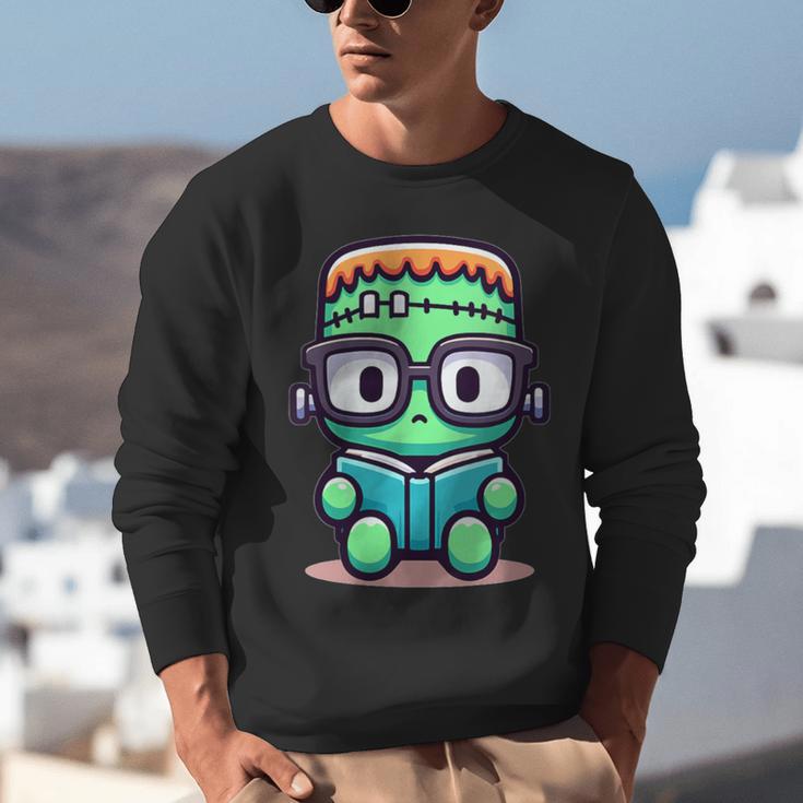 Book Lover Frankenstein's Monster With Reading Glasses Unisex Sweatshirt
