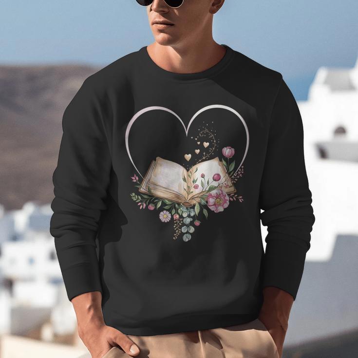Book Lover Heart Shaped Reading Art Librarian Unisex Sweatshirt