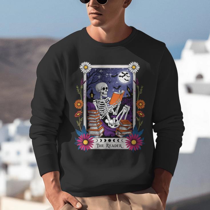 Book Lover Tarot Card The Reader Mystic Skeleton Unisex Sweatshirt Book Lover Tarot Card The Reader Mystic Skeleton Unisex Sweatshirt
