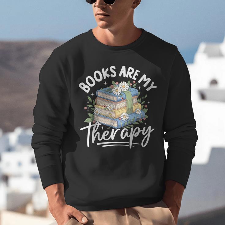 Book Are My Therapy Aesthetic Bookish Reading Unisex Sweatshirt Book Are My Therapy Aesthetic Bookish Reading Unisex Sweatshirt
