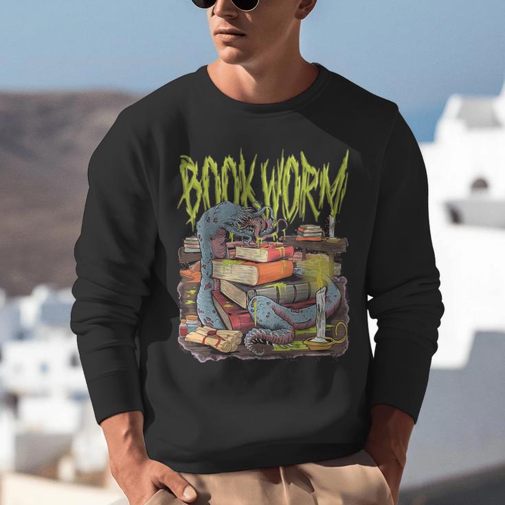 Graphic Book Worm Monster Horror Reading Book Lover Unisex Sweatshirt Graphic Book Worm Monster Horror Reading Book Lover Unisex Sweatshirt