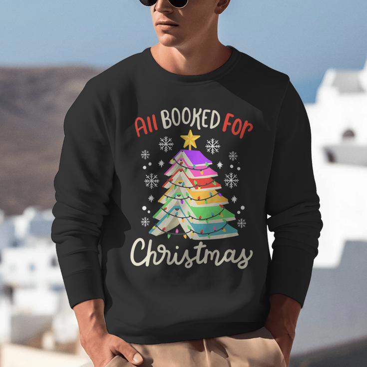 All Booked For Christmas Book Lovers Xmas Tree Women Unisex Sweatshirt
