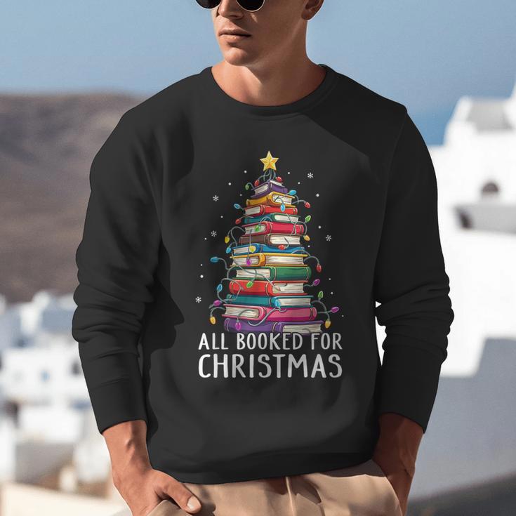 All Booked For Christmas Book Christmas Tree Lights Unisex Sweatshirt All Booked For Christmas Book Christmas Tree Lights Unisex Sweatshirt