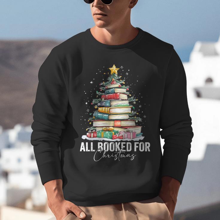 All Booked For Christmas Coquette Books Teacher Xmas Tree Unisex Sweatshirt