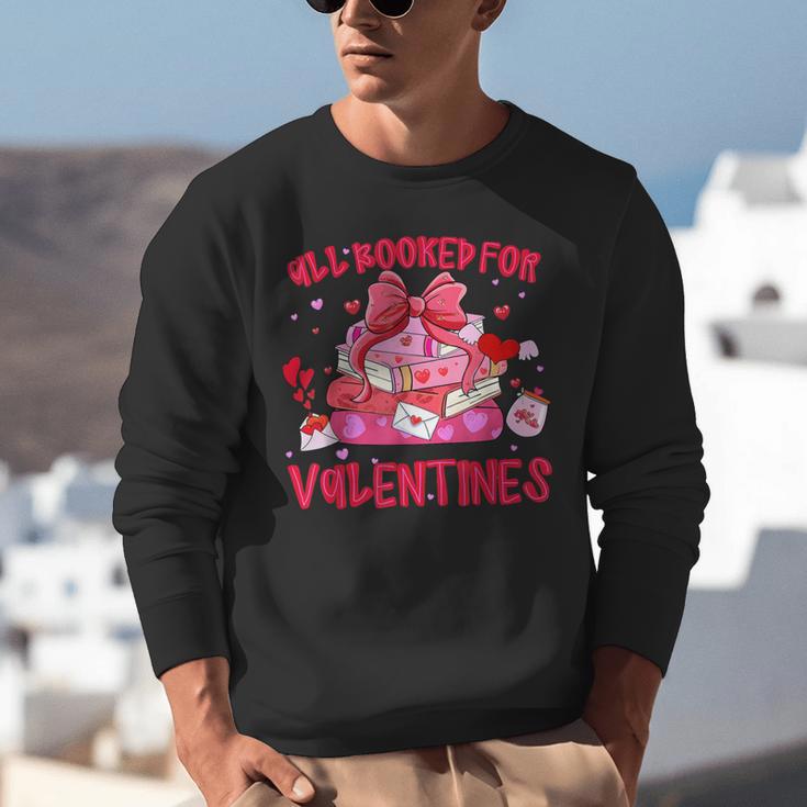 All Booked For Valentines Coquette Bow Book Valentine Day Unisex Sweatshirt