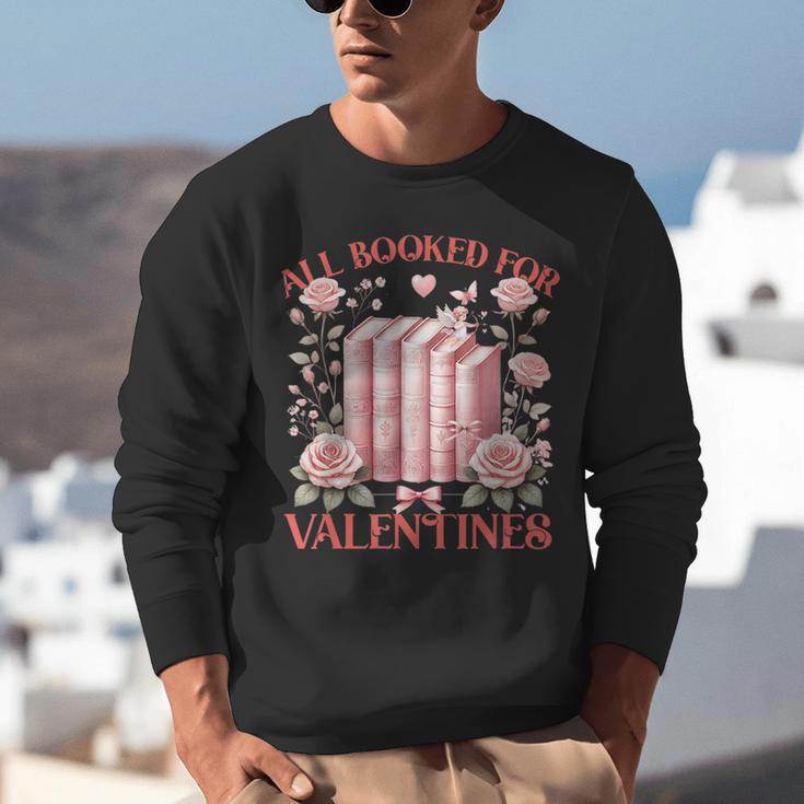 All Booked For Valentines Shirt Romantic Cupid Roses Books Unisex Sweatshirt
