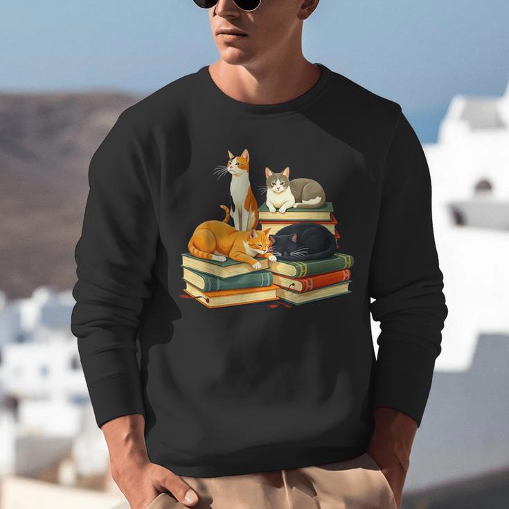 Bookish Cat Lover Cute Reading Squad Books & Kittens Love Unisex Sweatshirt