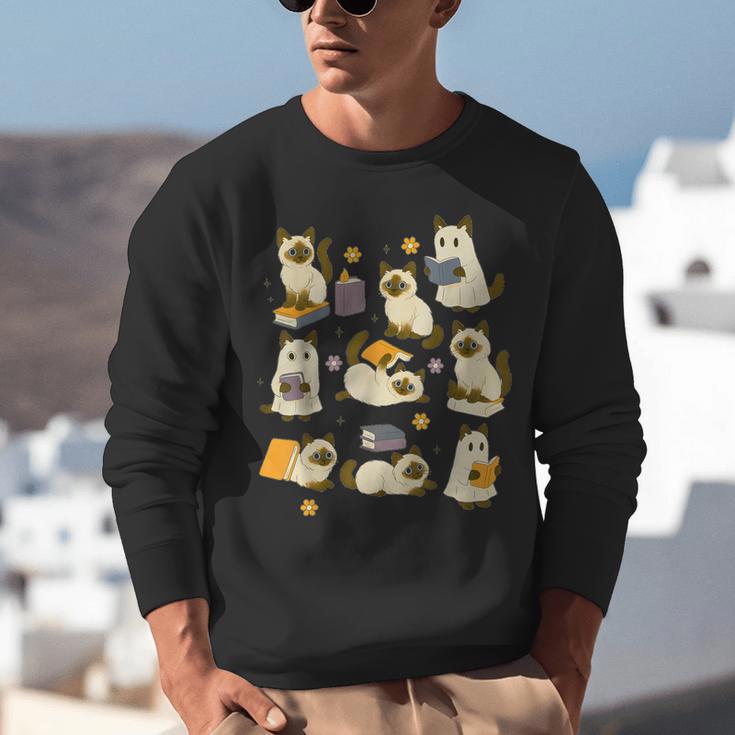 Books Lover Bookish Ghost Himalayan Cat Reading Halloween Unisex Sweatshirt Books Lover Bookish Ghost Himalayan Cat Reading Halloween Unisex Sweatshirt