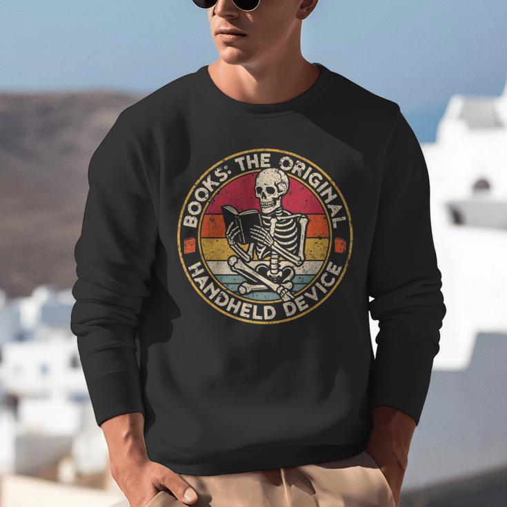 Books The Original Handheld Device Vintage Book Reading Unisex Sweatshirt