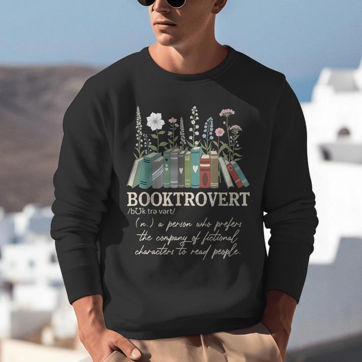 Booktrovert Definition Floral Books Reading Teacher Library Unisex Sweatshirt
