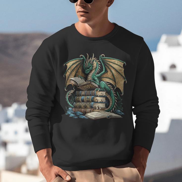 Bookworm Dragons Reading Book Dragons And Books Unisex Sweatshirt