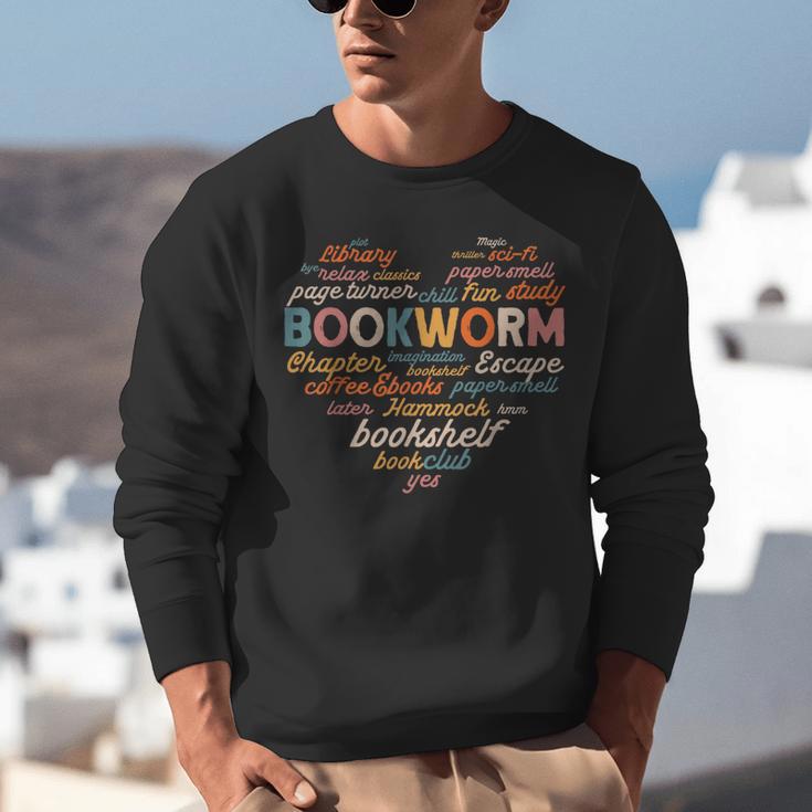 Bookworm Words Heart Book Lover Reader Reading Fun Unisex Sweatshirt