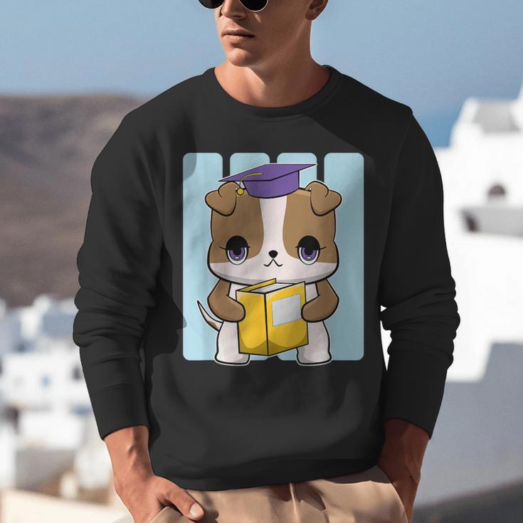 Bulldog Anime Pup Graduation Unisex Sweatshirt