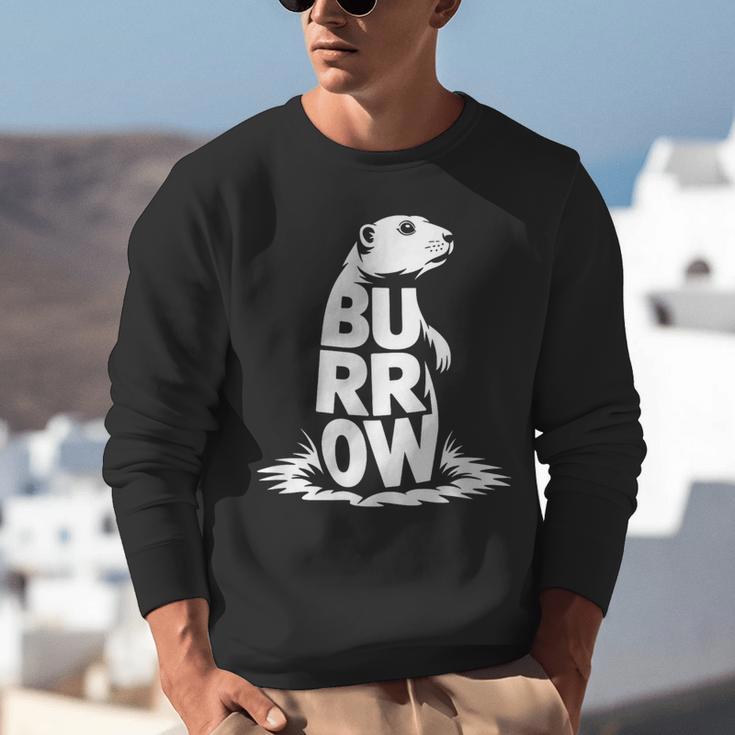 Burrow Prairie Dog Word Art Introvert Nature Retreat Men Women Kids Unisex Sweatshirt