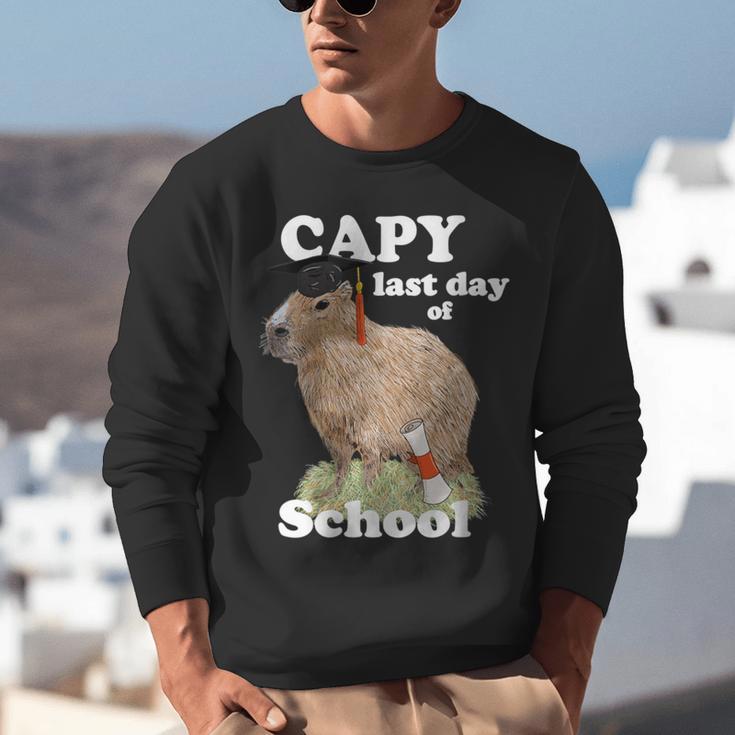 Capy Last Day Of School Capybara Graduation Quote Unisex Sweatshirt