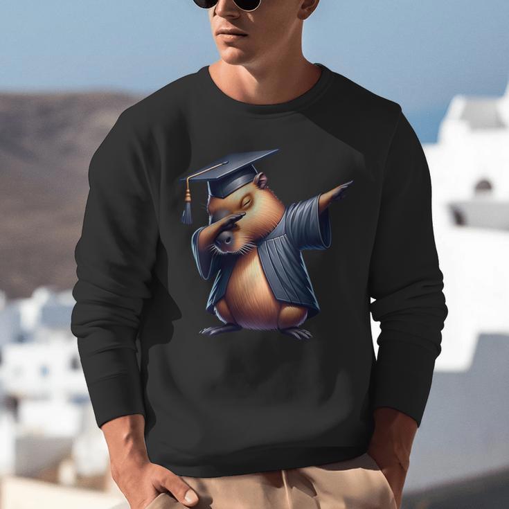 Capybara Graduation Dabbing Capy Wearing Graduate Gown Unisex Sweatshirt