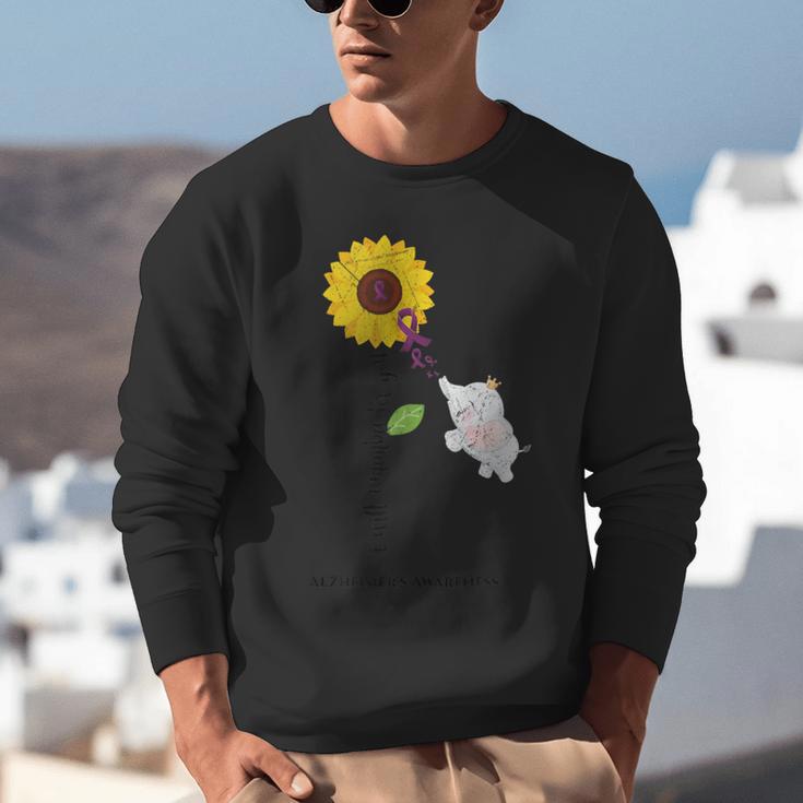Caring Memory Elephant Sunflower Alzheimer Unisex Sweatshirt