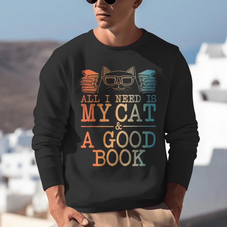 Cat & Book Art For Men Women Cat Librarian Novel Book Lover Unisex Sweatshirt Cat & Book Art For Men Women Cat Librarian Novel Book Lover Unisex Sweatshirt