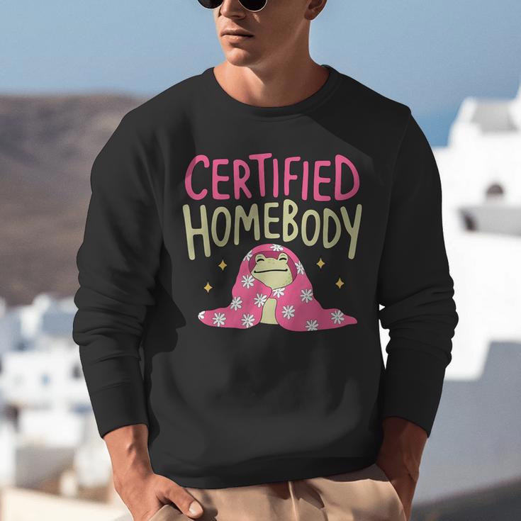Certified Homebody Trendy Frog Introvert Unisex Sweatshirt Certified Homebody Trendy Frog Introvert Unisex Sweatshirt