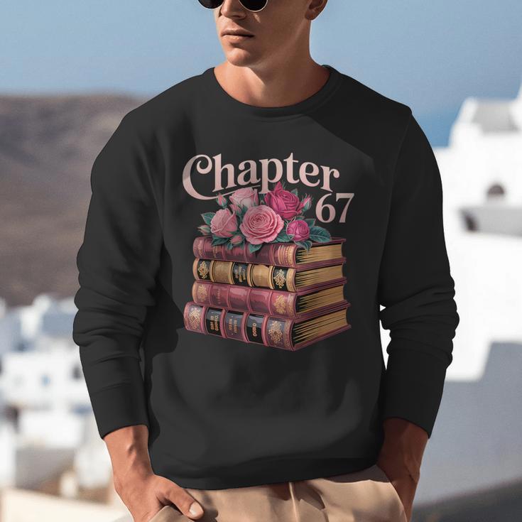 Chapter 67 Floral Book Stack Unisex Sweatshirt Chapter 67 Floral Book Stack Unisex Sweatshirt