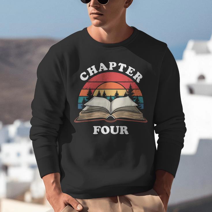 Chapter Four Book Reading 4th Birthday 4 Year Old Unisex Sweatshirt