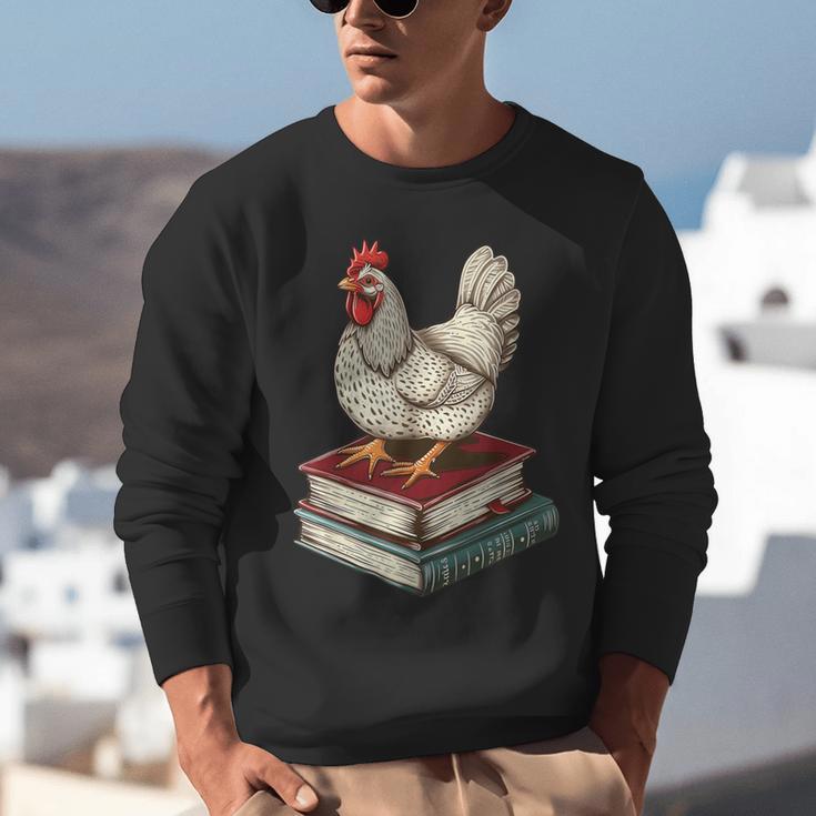 Chicken Books Back To School First Day Of School Boys Girls Unisex Sweatshirt Chicken Books Back To School First Day Of School Boys Girls Unisex Sweatshirt