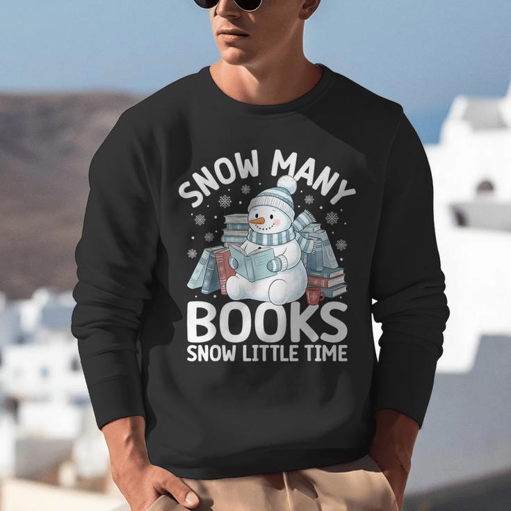 Christmas Reading Snowman So Many Books Men Women Kids Unisex Sweatshirt