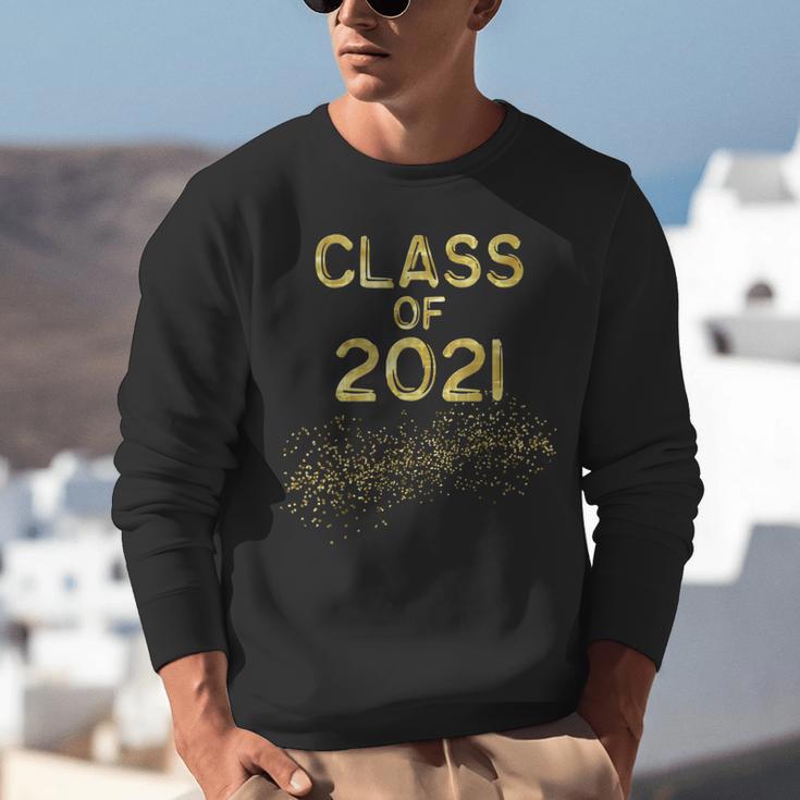 CLASS Of 2021 Gold Bokeh Confetti Fun Graduation Unisex Sweatshirt